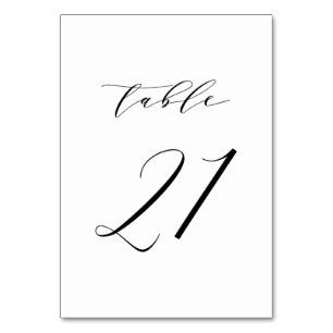 Schwarz-Minimalistisch-Script-Hochzeit-Tischnummer Tischnummer