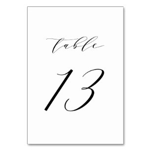 Schwarz-Minimalistisch-Script-Hochzeit-Tischnummer Tischnummer