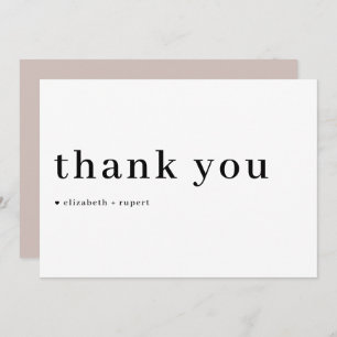 Schwarz-Minimalistisch-Serif-Script-Typografie Dankeskarte