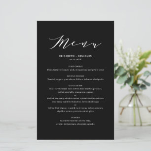 Schwarz-Minimalistische Dainty-Script-Hochzeitkart