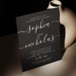 Schwarz-Minimalistische Drehbuchreihe Einladung<br><div class="desc">Schwarz einfache minimalistische Skript Hochzeit Engagement Party Einladung. Bitte kontaktieren Sie mich,  wenn Sie weitere Informationen benötigen.</div>