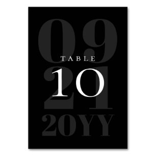 Schwarz Minimalistische fette Art Wedding Tischnummer