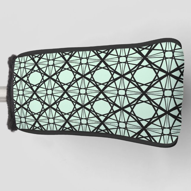 Schwarz-Minze-Grüne Geometrische Kunst Golf Headcover (Vorderseite)