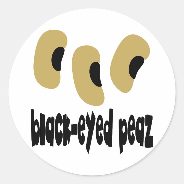 Schwarz-Mit Augen Peaz Runder Aufkleber (Vorderseite)
