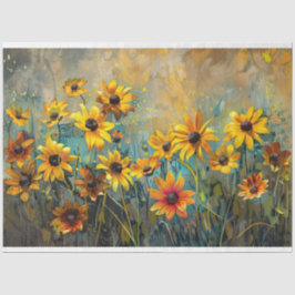 Schwarz-Mit Augen Susan Blume Impressionist Decoup Seidenpapier
