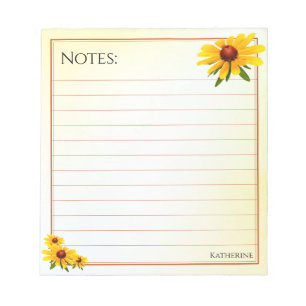 Schwarz-Mit Augen Susan Notes Lined Floral Fotogra Notizblock