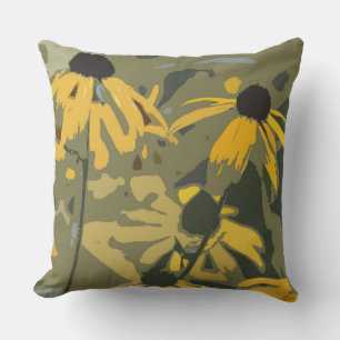 Schwarz-Mit Augen Susan Rudbeckia Design Außenkiss Kissen