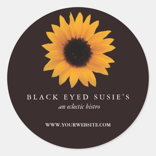 Schwarz-Mit Augen-Susan-Sticker Runder Aufkleber (Vorderseite)