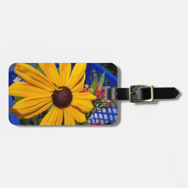 Schwarz-mit Augen-Susan-Vorderseite und -Mitte Gepäckanhänger (Vorderseite horizontal)