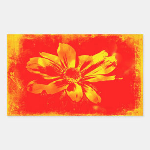 Schwarz-Mit Augen Susan Wildblume - Digitale Kunst Rechteckiger Aufkleber