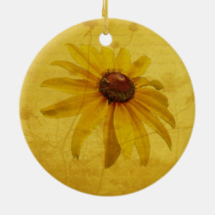 Schwarz-Mit Augen Susan-Wildblume Keramik Ornament
