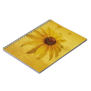Schwarz-Mit Augen Susan Wildblume & Quotation Notizblock