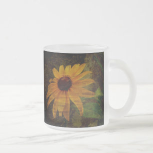 Schwarz-Mit Augen Susan-Wildblumen Mattglastasse