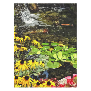 Schwarz-Mit Augen Susans von Koi Pond Tischdecke