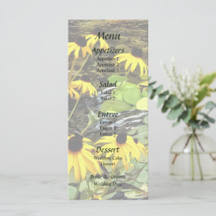 Schwarz-Mit Augen Susans von Koi Pond Wedding Menu Menükarte