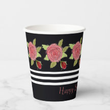 Schwarz mit Blumen