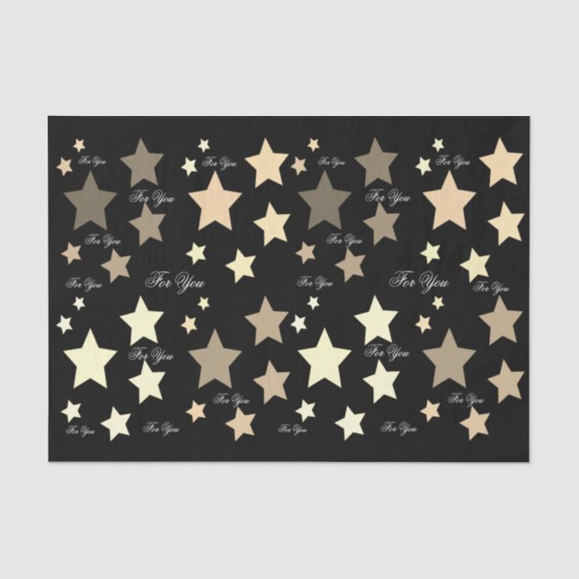 Schwarz mit Cremsteinen Seidenpapier (Vorderseite)