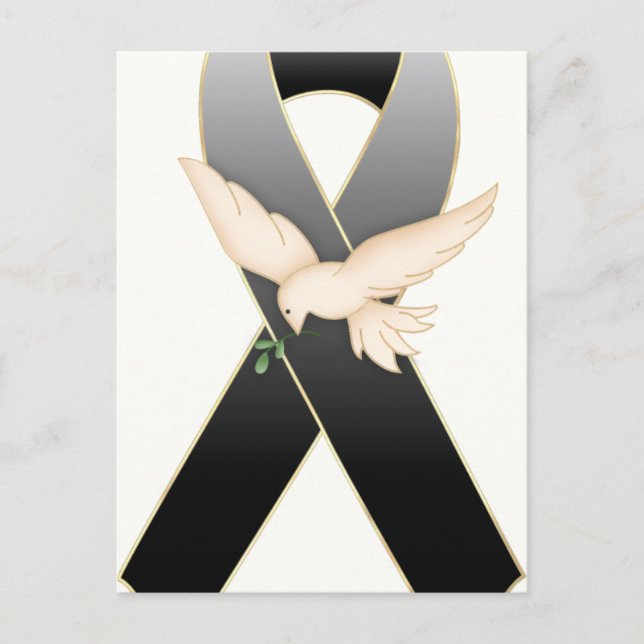 Schwarz mit "Docht Ribbon Awareness Postkarten" Postkarte (Vorderseite)