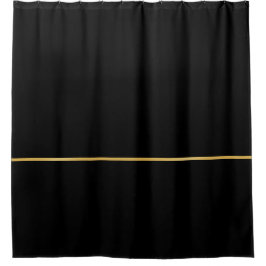 Schwarz mit dünner goldener Linie Duschvorhang