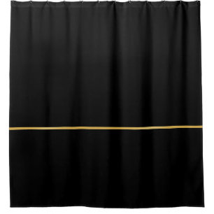 Schwarz mit dünner goldener Linie Duschvorhang