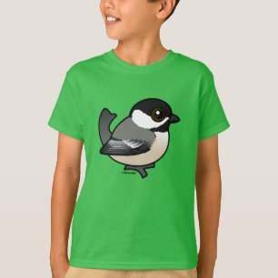 Schwarz-mit einer Kappe bedeckter Chickadee T-Shirt