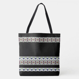 Schwarz mit farbigen Mustern Tasche