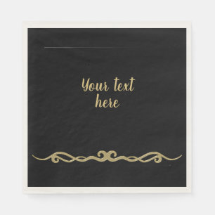 Schwarz mit geblüht Gold TEMPLATE Serviette