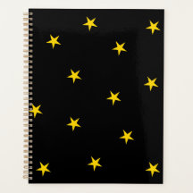 Schwarz mit gelben Sternen