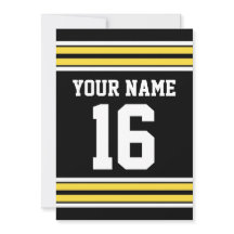 Schwarz mit gelben weißen Streifen Team Jersey