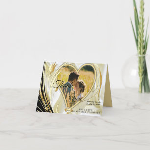 Schwarz mit Gold auf Champagner Silk Danke