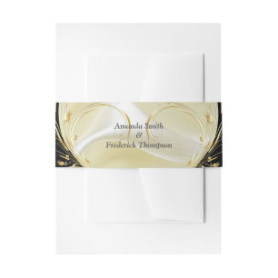 Schwarz mit Gold auf Champagner Silk Envelope Band