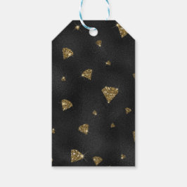 SCHWARZ MIT GOLD-GLITZER SCHAUEN DIAMONEN AUS. GESCHENKANHÄNGER