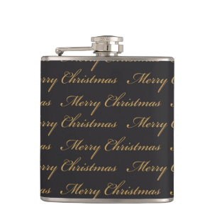 SCHWARZ MIT GOLD MERRY CHRISTMAS IN SCRIPT FLACHMANN