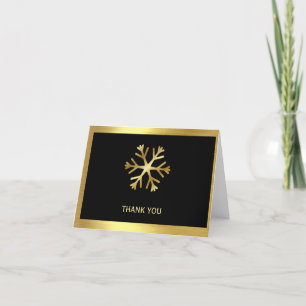 Schwarz mit Gold Snowflake geklappt Danke Karte