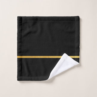 Schwarz mit goldenem Streifen Waschlappen