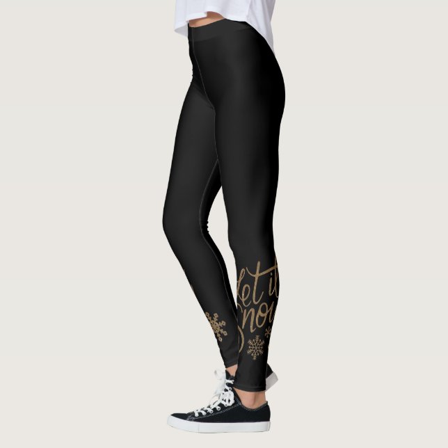 Schwarz mit goldenem Ton, damit es Leggings schnei (Links)