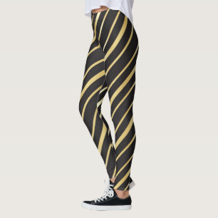 Schwarz mit goldgestreiftem Kleid Leggings