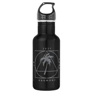 Schwarz mit grauem Logo Wasserflasche