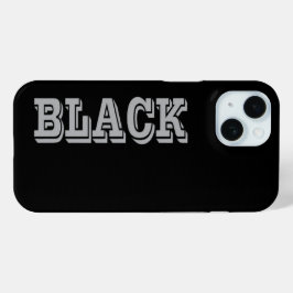 Schwarz mit grauem Text auf schwarzer, solider Far Case-Mate iPhone Hülle