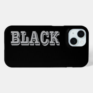 Schwarz mit grauem Text auf schwarzer, solider Far Case-Mate iPhone Hülle