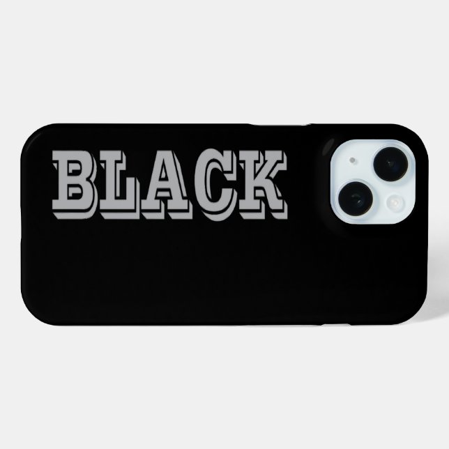 Schwarz mit grauem Text auf schwarzer, solider Far Case-Mate iPhone Hülle (Rückseite (Horizontal))