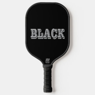 Schwarz mit grauem Text auf schwarzer, solider Far Pickleball Schläger