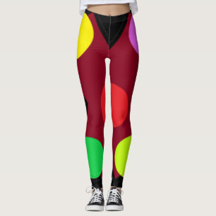 Schwarz mit großen Formen und Farben Leggings