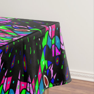Schwarz mit grünen und rosa Wohngestaltungen Tischdecke