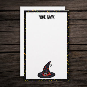 Schwarz mit Hat Stars Spider Orange Dots Stationar Briefpapier