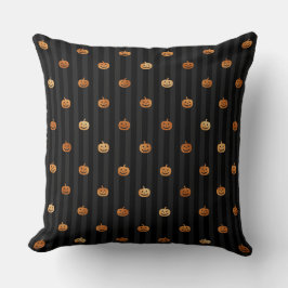 SCHWARZ MIT ORANGE HALLOWEEN PUMPKINEN KISSEN