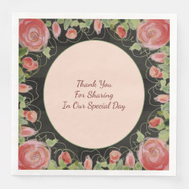 Schwarz mit rosa Blütenfarbe Serviette