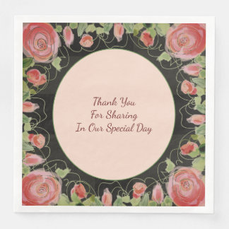 Schwarz mit rosa Blütenfarbe Serviette