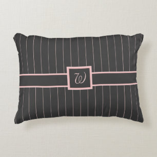 Schwarz mit rosa Pinstripes Akzent Kissen