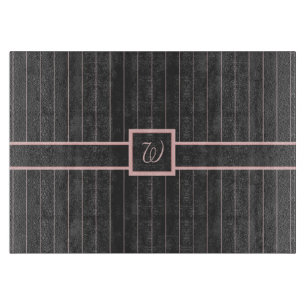 Schwarz mit rosa Pinstripes glänzend geschnitten Schneidebrett